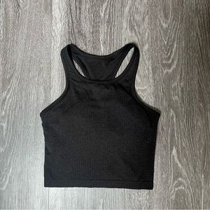 Lululemon Ebb to street crop tank top Black size 6
